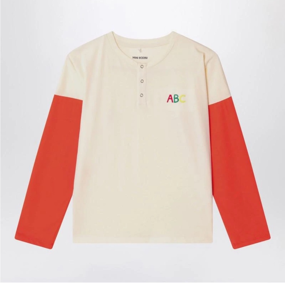 Mini Rodini boys ragalon Henley ABC tee 1.5-3 years